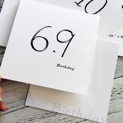 Minimalist Custom Date & Age Greeting Cards